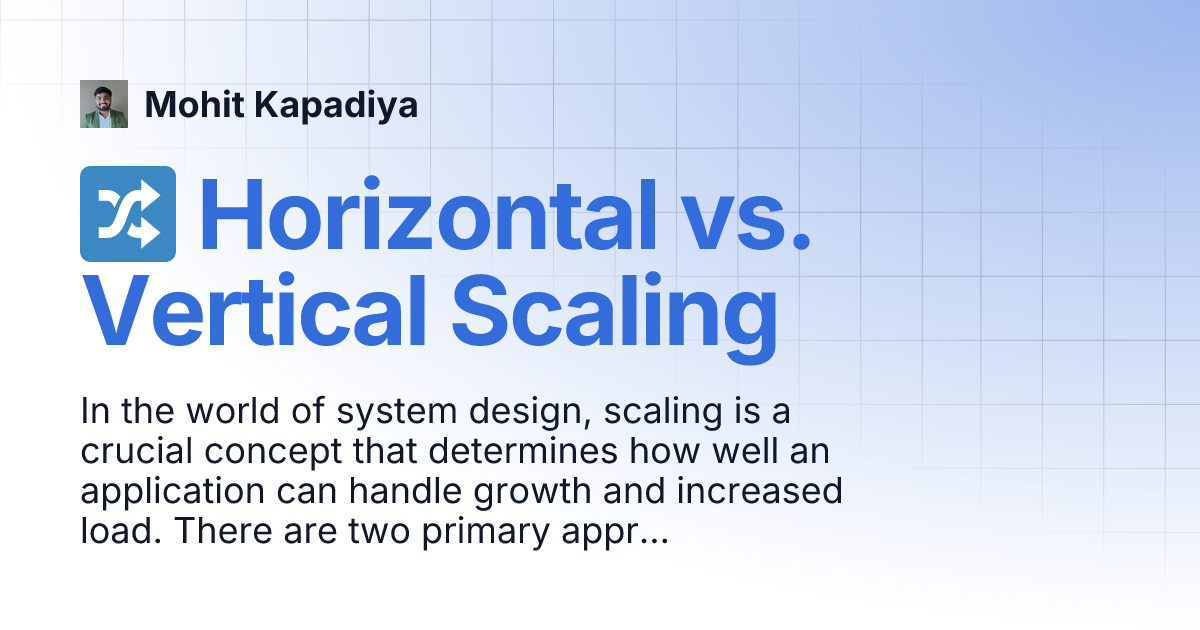 🔀 Horizontal vs. Vertical Scaling | Mohit Kapadiya