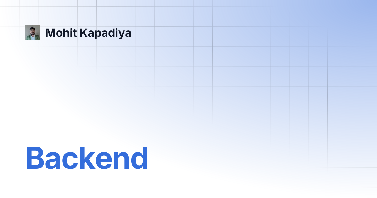Backend mohit kapadiya